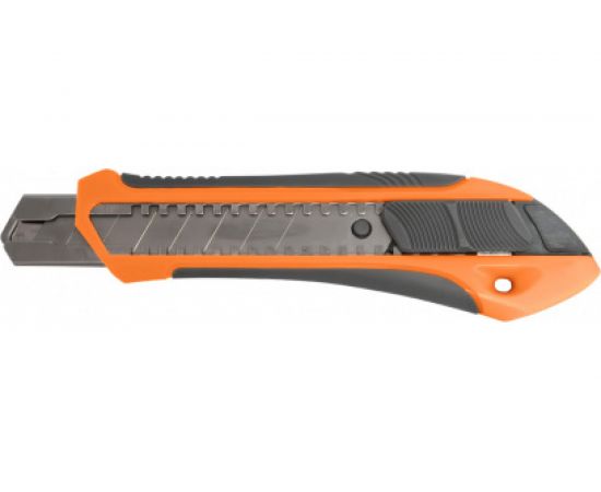 Нож Tulips tools 18мм, обрезиненный пластиковый корпус + лезвия 10 шт IR16-189 
