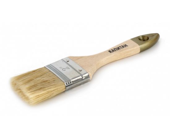 Плоская кисть ZOLDER Армейская Капитан 50 х 12 мм, натуральная щетина, деревянная ручка 126030а 