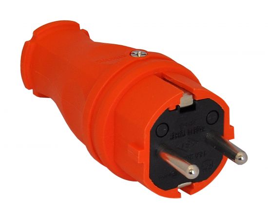 Силовая прямая вилка TP Electric каучук оранжевый 16A, 240В, IP44 3101-301-2300 