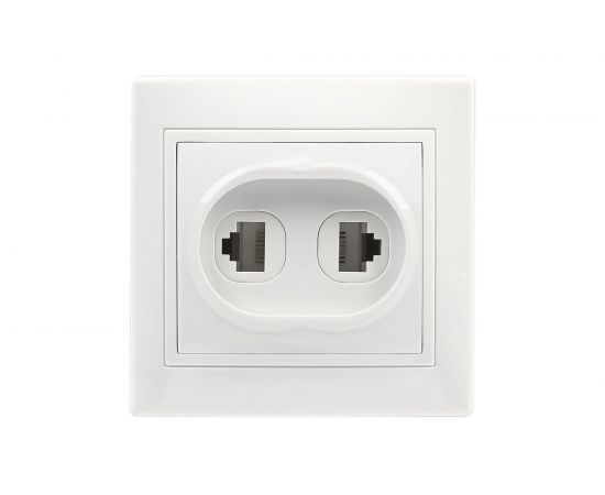 Розетка компьютерная + телефонная Smartbuy RJ45+Phone 1 местная белая Венера SBE-01w-S1-RJPH 