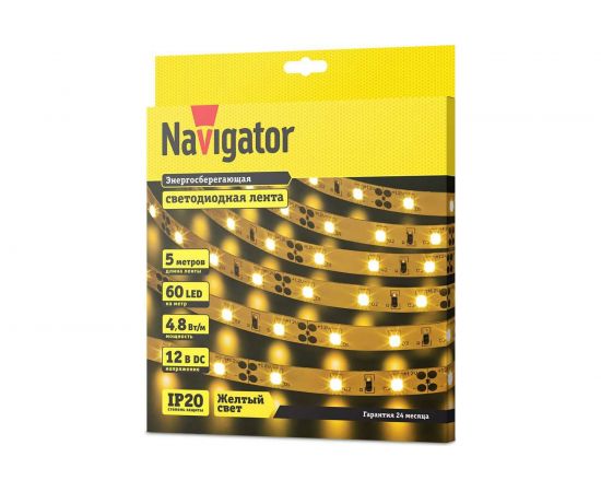 Светодиодная лента Navigator NLS-3528Y60-4.8-IP20-12V R5 80298 