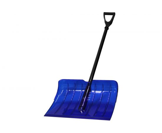 Снеговая лопата из поликарбоната CARBOLUX ПК-2 синяя с алюминиевым черенком и ручкой 22410 