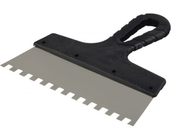 Зубчатый шпатель нержавеющая сталь 200мм зуб 10х10мм Jettools 202-200/10К 