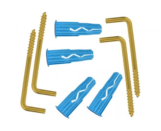 Крюк-шуруп ЕВРОПАРТНЕР L- обр. латунир. d4,9хL50 в компл. c дюбелем MULTI 8x32 4шт. MP 317 17 