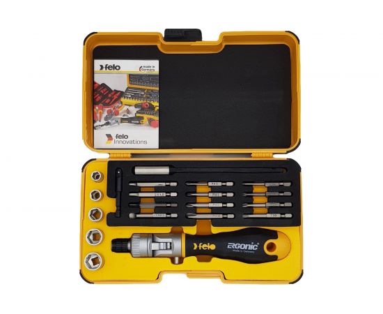 Набор бит и головок Felo Ergonic K с поворотной трещоткой, в кейсе, 20 шт 06072056 – изображение 2