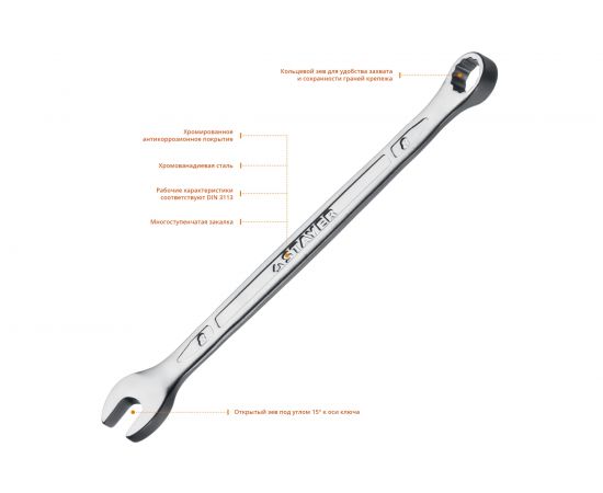 Комбинированный гаечный ключ 8 мм Stayer HERCULES 27081-08_z01 – изображение 2