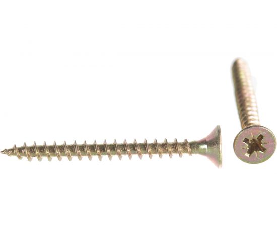 Универсальный саморез Стройметиз 5,0х50 желтый цинк уп. 150 шт. коробка 2140875 – изображение 2