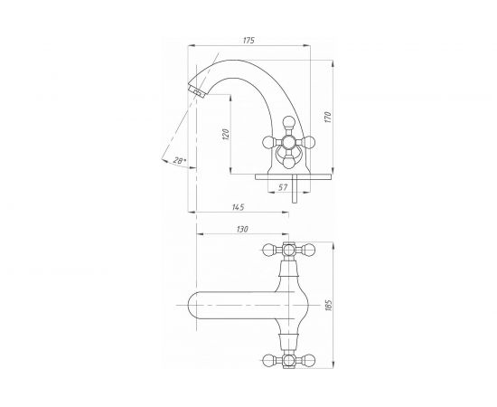 Смеситель для раковины Профсан ПСМ тип См-УмДЦБА PSM-712-89 – изображение 2