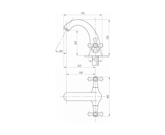 Смеситель для раковины Профсан ПСМ тип См-УмДЦБА PSM-712-75 – изображение 2