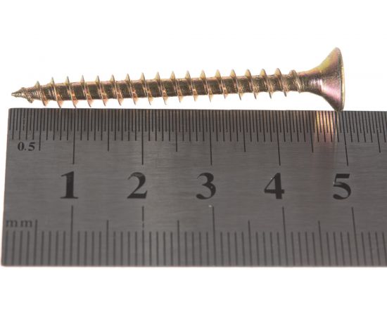 Универсальный саморез Стройметиз 5,0х50 желтый цинк уп. 150 шт. коробка 2140875 – изображение 3