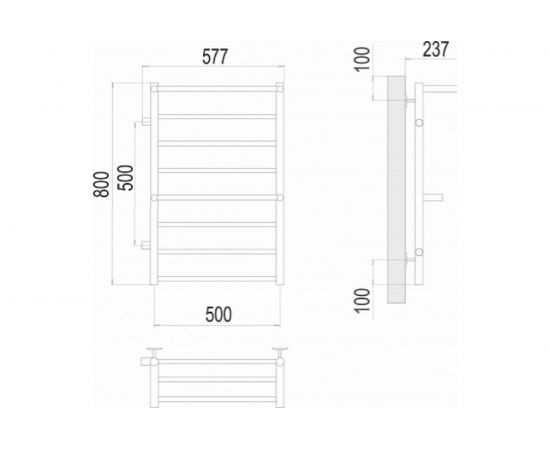 Полотенцесушитель Terminus Анкона П8 500x800 бп500 слева 4670078531476 – изображение 3