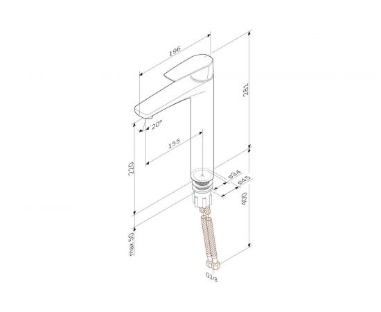 AM.PM, Gem, смеситель для умывальника высокий, F90A92022 – изображение 8