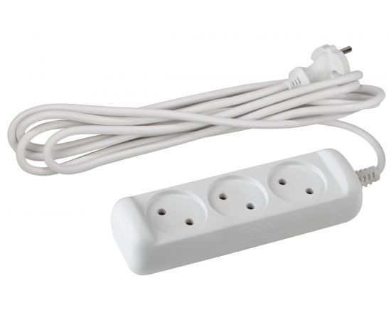 Удлинль ЭРА UX35m без зазeмления, 2х0.75мм2, ПВС, 3 гнезда, 5м Б0038569 