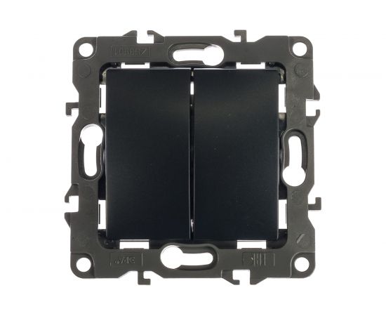 Двойной выключатель ЭРА 12100405 10АХ250В, IP20, без монтажных лапок, 2 Б0014655 