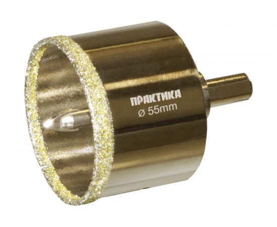Коронка алмазная по керамограниту/керамике Профи (55х70 мм) ПРАКТИКА 917-682 