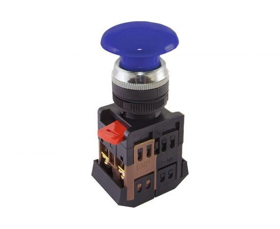 Кнопка TDM AEА-22 Грибок, синий, d22мм, 1з 1р SQ0704-0017 