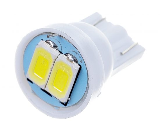 Автолампа диод SKYWAY T10, 12V, 2 SMD, блистер без цоколя, 1-контакт, белая, комплект 2 шт., габариты, салон S08201331 