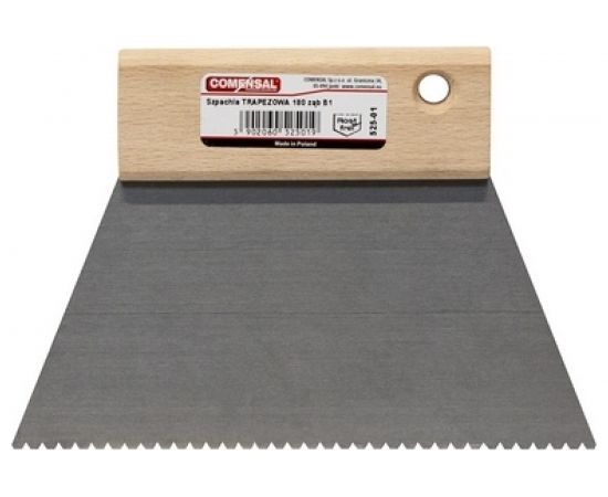 Профессиональный шпатель COMENSAL трапеция с деревянной ручкой 200 зуб B-14 596-00 