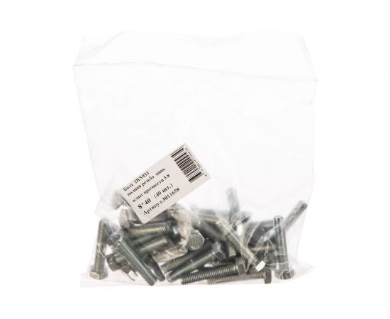 Болт Стройметиз полная резьба DIN933 М8х40, класс прочности 5.8, цинк 40 шт. 3011658 – изображение 2