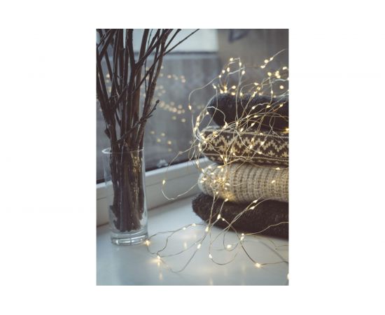 Светодиодная гирлянда КОСМОС Золотые нити, медный провод, IP44, 10 метров KOCNL-EL151 – изображение 3
