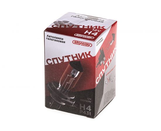 Автолампа SKYWAY H4 100/90W P43t 2-конт СПУТНИК S09101038 – изображение 3