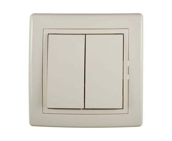 Двухклавишный выключатель Aling-conel PRESTIGE 10AX 250В, бежевый 606.99 113068 