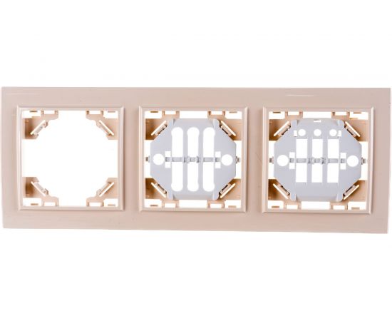 Горизонтальная рамка EKF Минск 3-местная бежевый ERM-G-303-20 