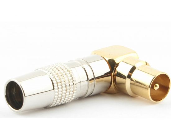 Разъем Cablexpert TV папа, позолоченный, латунь OD8.5, 90 градусов, блистер TVPL-07 