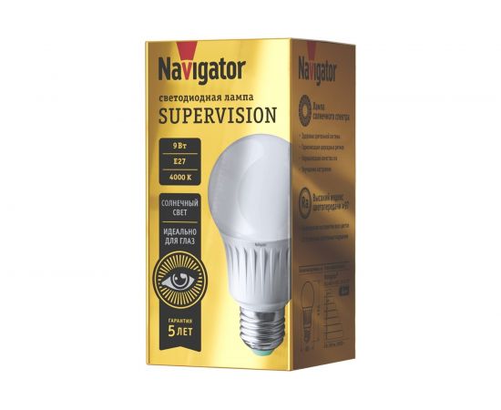 Лампа Navigator NLL-A60-9-230-4K-E27-FR-SV 80549 