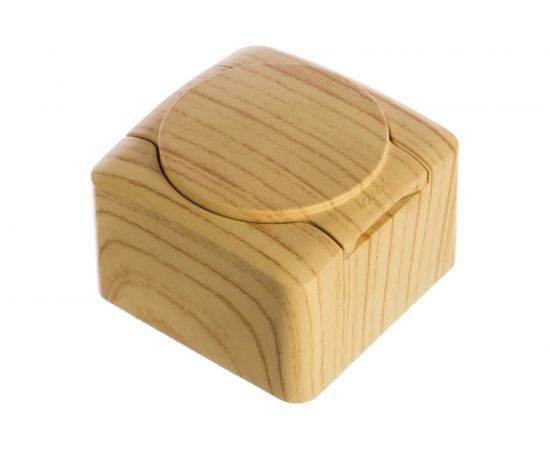 Розетка Lezard, VIOLA, с/з, с крышкой. керамика, белёный дуб, 751-5200-123 