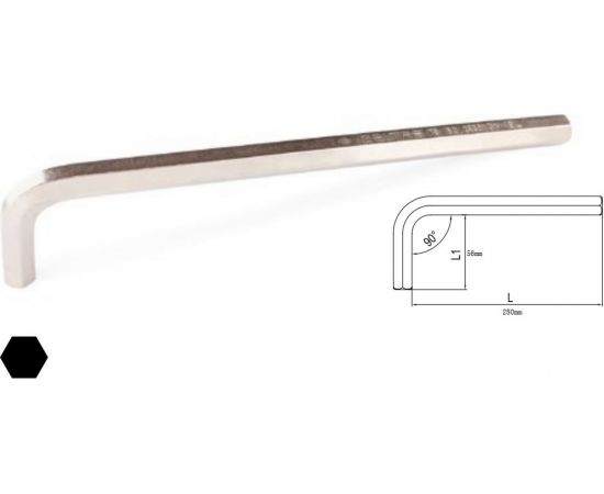 Г-образный удлиненный 6-гранный ключ 14мм IZELTAS 4903220140 