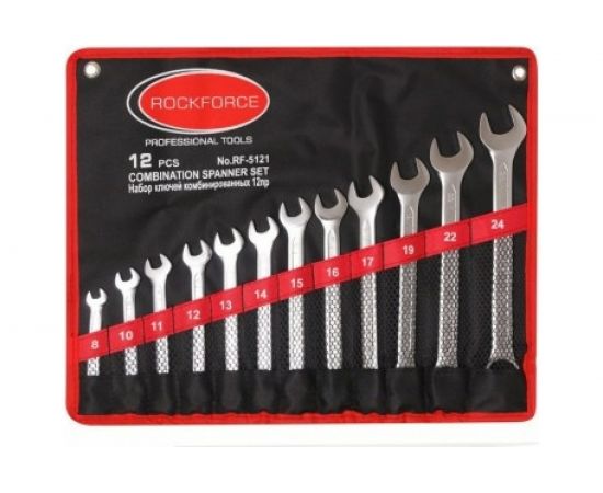 Набор ключей комбинированных 8-24мм 12 предметов на полотне ROCKFORCE RF-5121 