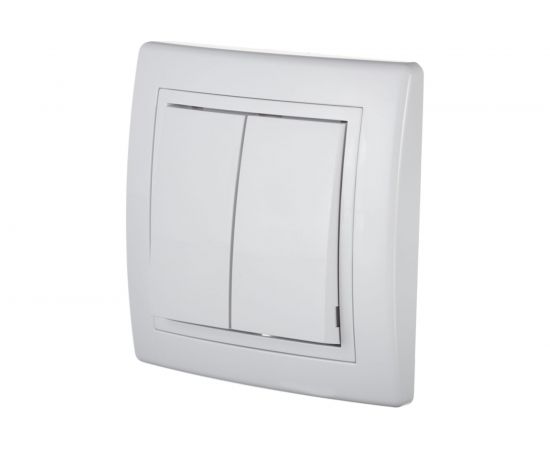 Альтернативный двухклавишный выключатель Aling-conel PRESTIGE 10AX 250В, белый 6072.00 113153 