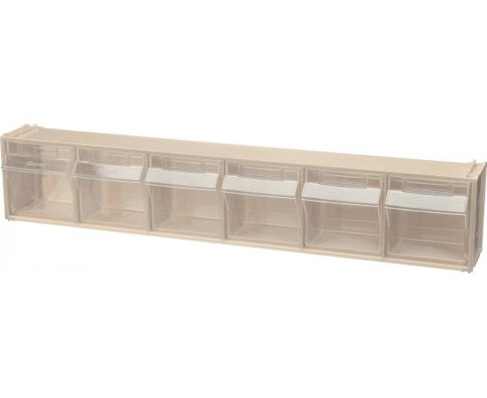 Откидной короб СТЕЛЛА-ТЕХНИК 600х96х112мм, 6 ячеек, бежевый, прозрачный, F-600-6-B 