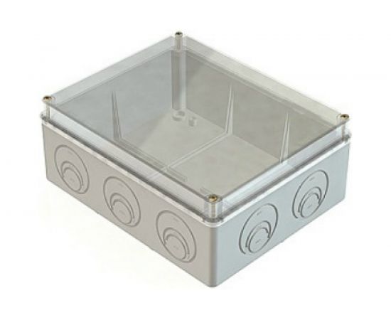Распаячная коробка с прозрачной крышкой ОП 240х195х90мм, IP55, кабельные ввода d28-3 шт, d37-2 шт, TDM SQ1401-1276 