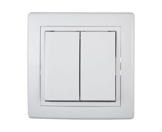 Альтернативный двухклавишный выключатель Aling-conel PRESTIGE 10AX 250В, белый 6072.00 113153 – изображение 2