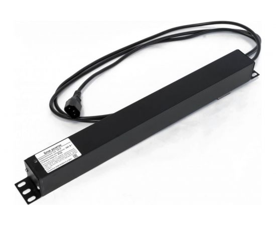 Горизонтальный блок розеток Hyperline для 19"" шкафов 8 розеток Schuko, черный, 397035 – изображение 2