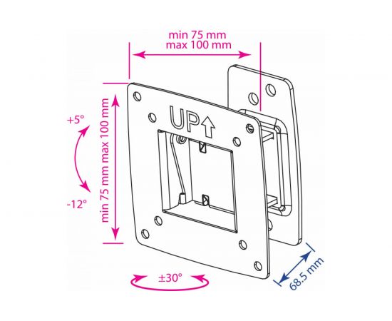 TV-кронштейн KROMAX OPTIMA-102 black 28002 – изображение 3