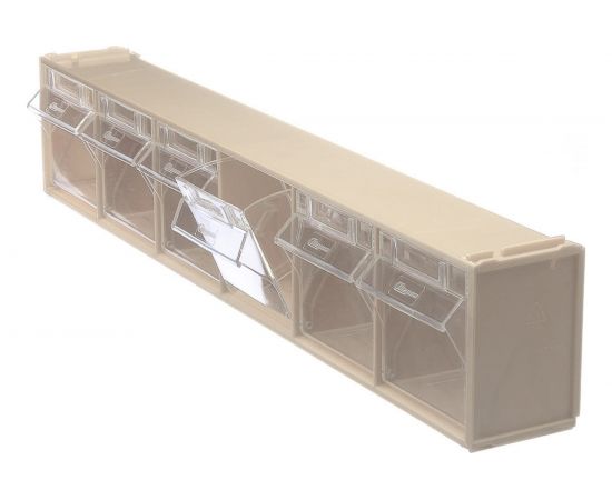 Откидной короб СТЕЛЛА-ТЕХНИК 600х96х112мм, 6 ячеек, бежевый, прозрачный, F-600-6-B – изображение 3
