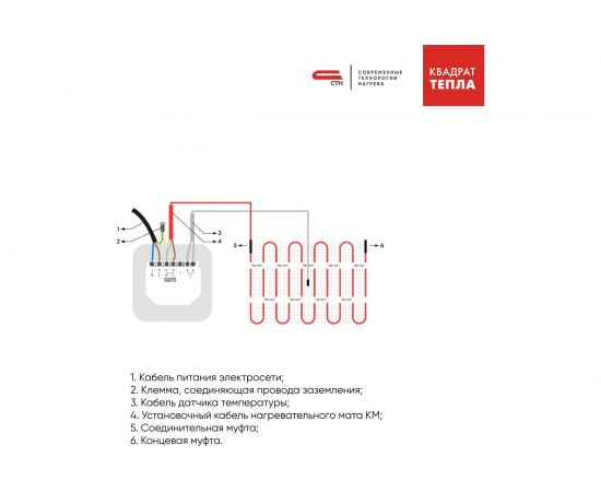 Теплый пол СТН Квадрат Тепла 150 Вт/м2, 1500 - 10 м2 10,0-1500 КМ – изображение 3
