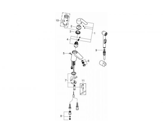 Однорычажный смеситель для раковины GROHE Eurosmart 2015 SilkMove 35 мм, размер S 23124002 – изображение 3