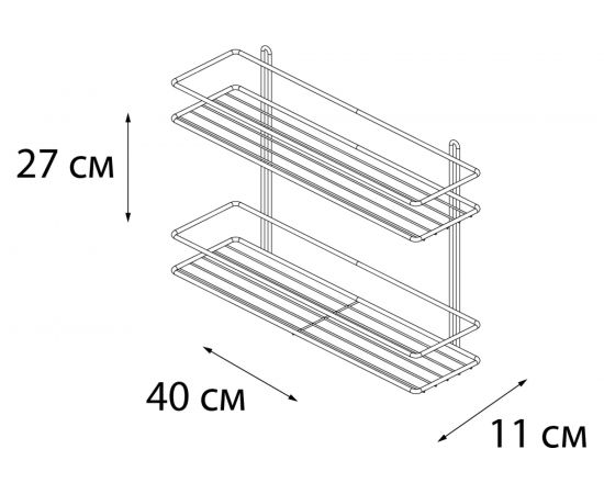 Прямая полка FIXSEN двухэтажная, белая FX-730W-2 – изображение 3