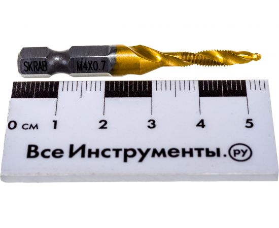 Сверло-метчик (М4х0.7х54 мм; HSS-TiN) SKRAB 33824 – изображение 4