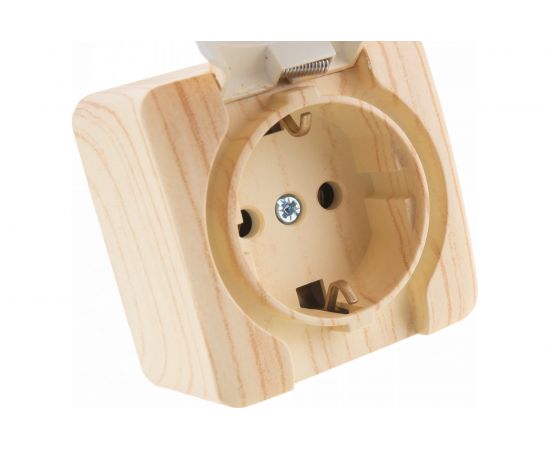 Розетка Lezard, VIOLA, с/з, с крышкой. керамика, белёный дуб, 751-5200-123 – изображение 4