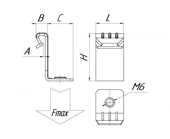 Вертикальный балочный зажим УМС 1-5 мм с отгибом и резьбой М8 30 шт. VBZ-1-5-M8-G – изображение 5