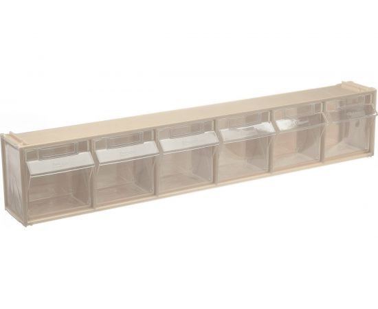 Откидной короб СТЕЛЛА-ТЕХНИК 600х96х112мм, 6 ячеек, бежевый, прозрачный, F-600-6-B – изображение 7