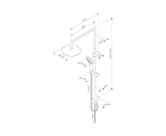 Душевая система AM.PM Gem верхний душ, ручной душ, душевая штанга F0790022 – изображение 8