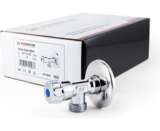 Угловой вентиль PROFACTOR PF CHROME н/н 1/2 дюйма х 1/2 дюйма PF BAV 362 – изображение 10