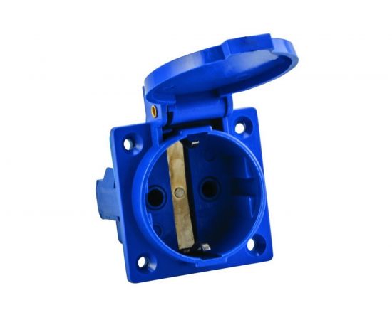 Панельная скрытая розетка EKF 112 с крышкой 2Р PЕ 16А 220В IP44 SQps-112-16-220 