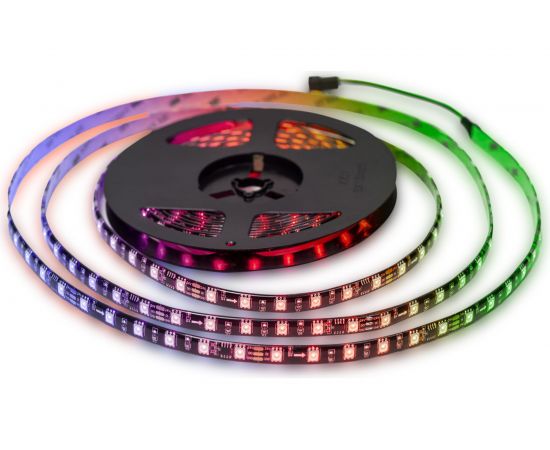 Комплект адресной ленты Apeyron 24В, 14,4Вт/м, smd5050, 60д/м, IP65,подложка 10мм (черная), 5м, RGB/ 10-98 